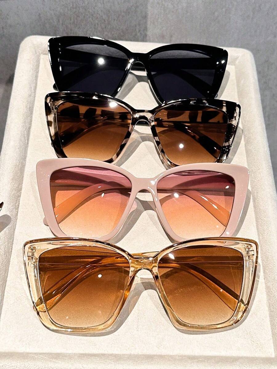 Sunglasses Cat Eye - 3/4 個女性キャットアイフレーム繊細なパーソナライズされたマルチカラー時代遅れではないファッションメガネの組み合わせ屋外運転用