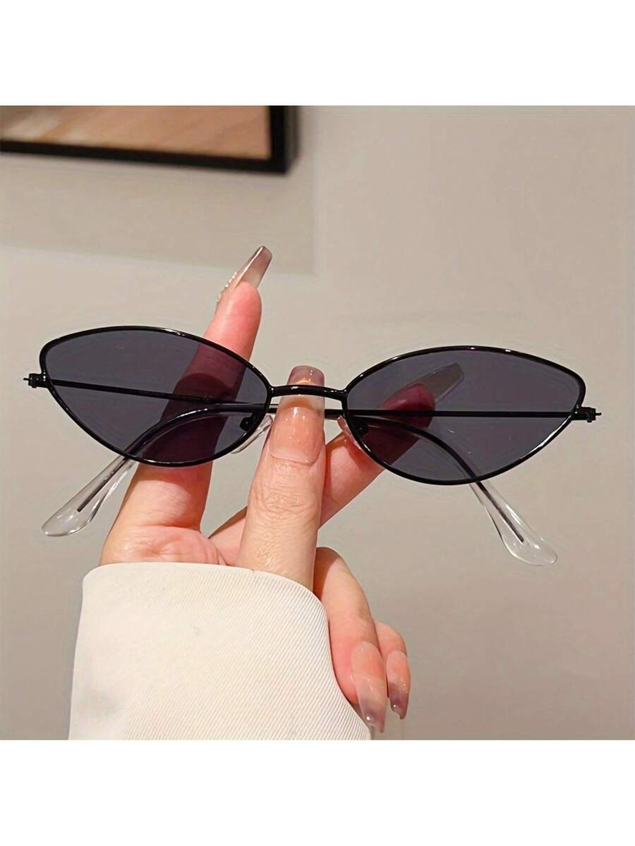 Sunglasses Cat Eye - 1 ペア女性新しいキャットアイモデルファッションメガネ絶妙な小さなフレーム人気のマルチカラーエントリー高級スタイルメタルエッジデザイン