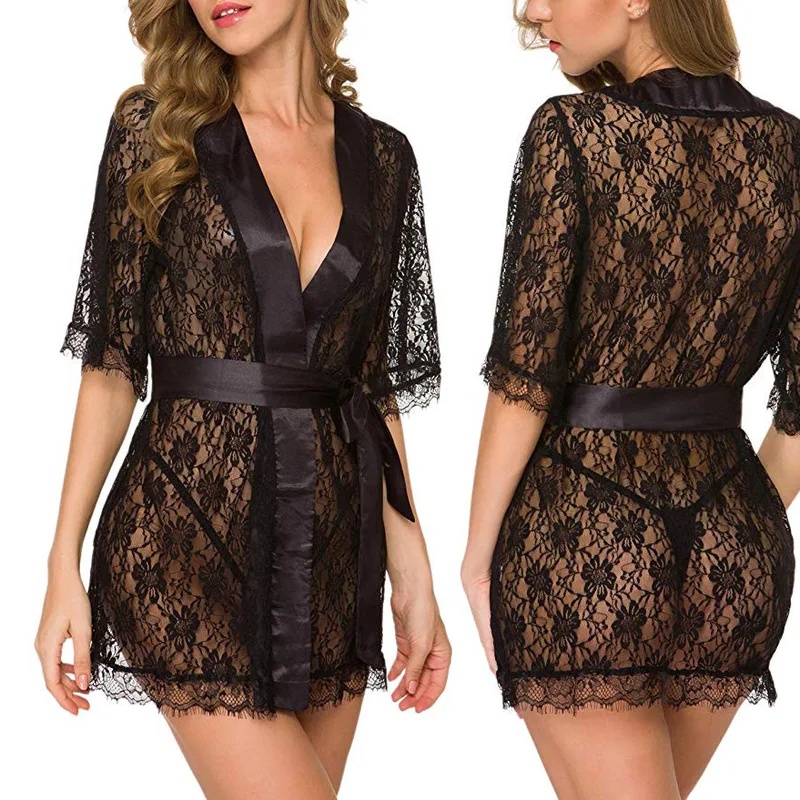 ノリア フローラルレース Vネック ランジェリーナイトガウン - Kimono Sheer Floral のレビューと価格