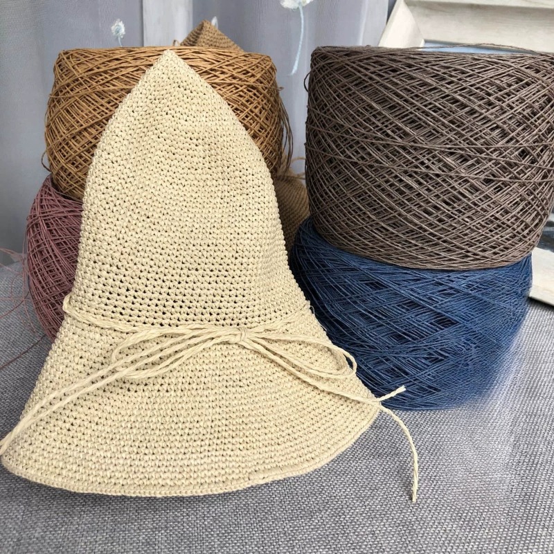 250g極細コットンストローラフィア糸、手編み、かぎ針編み、 - Crochet Bag Raffia のレビューと価格