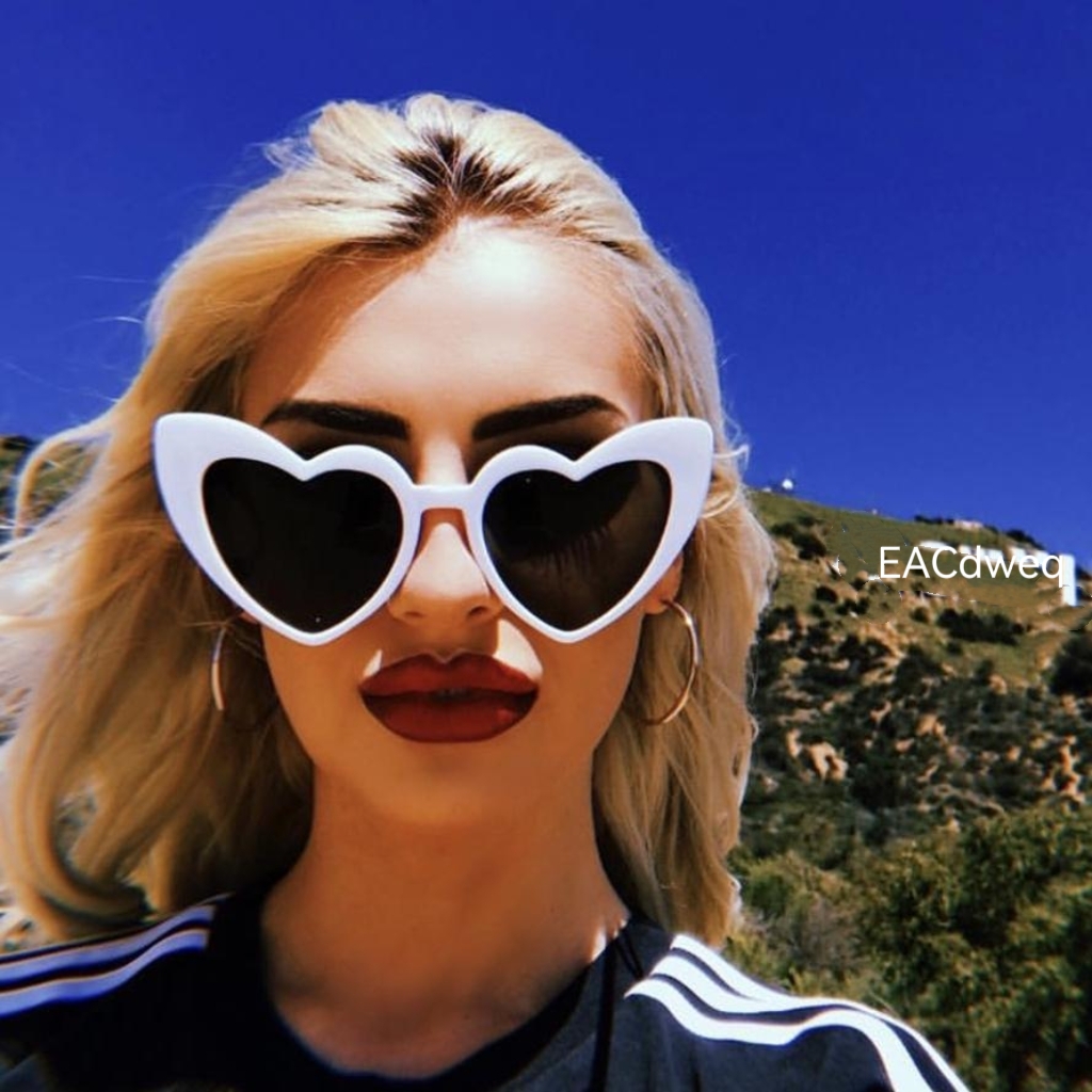 ラブハートキャットアイサングラス女性ヴィンテージクリスマスギ - Sunglasses Cat Eye のレビューと価格